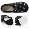 Fires Womens Mens Slippers with Rubber Sole Soft-Lightweight House Slipper Socks Around House Shoes Non Slip Indoor/Outdoor, Blackgrid, 7-7.5 Women/5.5-6 Men view 2