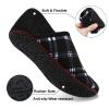Fires Womens Mens Slippers with Rubber Sole Soft-Lightweight House Slipper Socks Around House Shoes Non Slip Indoor/Outdoor, Blackgrid, 7-7.5 Women/5.5-6 Men view 3