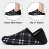 Fires Womens Mens Slippers with Rubber Sole Soft-Lightweight House Slipper Socks Around House Shoes Non Slip Indoor/Outdoor, Blackgrid, 7-7.5 Women/5.5-6 Men view 4