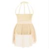 Agoky Girls Lyrical Dance Dress Sleeveless Cutout Ballet Modern Contemporary Dance Costume Gymnastic Skirt Leotard Champagne 8 Years view 3