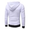 Maiyifu-GJ Men Plaid Jacquard Pullover Hoodies Lightweight Long Sleeve Hooded Sweatshirt Drawstring Hoodie with Kanga Pocket (White,Large) view 2