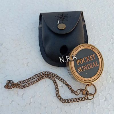 Engraved Compass, Custom Compass, Personalized | Antique Brass Pocket Compass with Leather Case for Hiking Camping Valentine's Day Gift | Groomsmen Gift