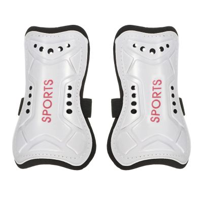 PATIKIL Soccer Shin Pads, 2 Pack Breathable PVC Sport Guard for Adult, White