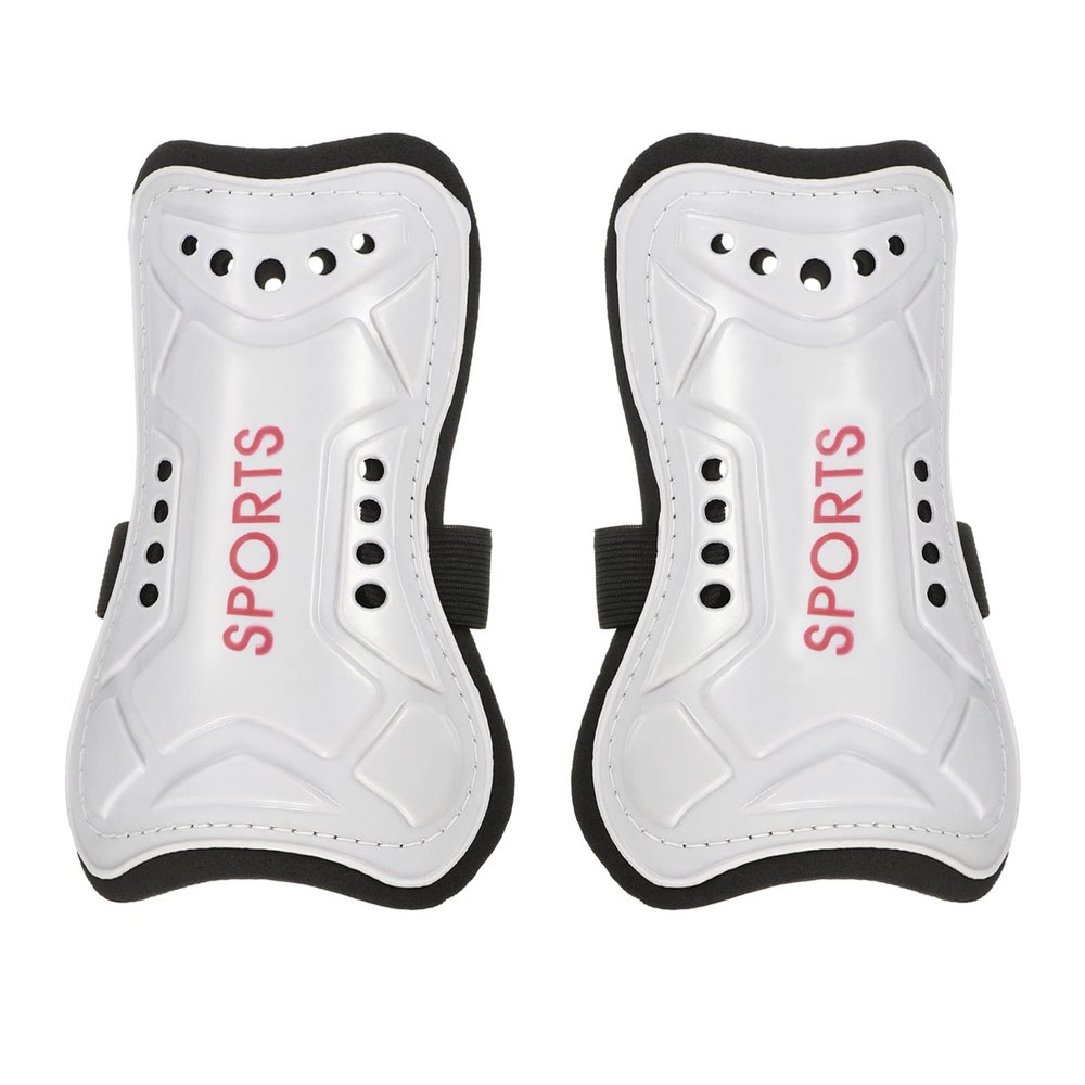 PATIKIL Soccer Shin Pads, 2 Pack Breathable PVC Sport Guard for Adult, White