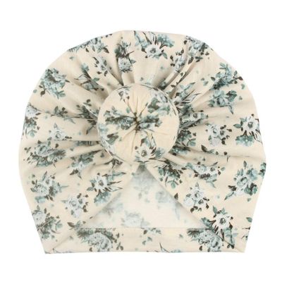 0-3 Years Old Baby Boys Stretch Cap Floral Toddler Baby Knotted Headwear Print Boy Girl Accessories Kids (E, One Size)