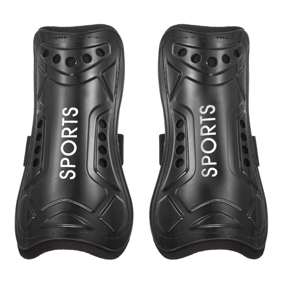 PATIKIL Soccer Shin Pads, 2 Pack Breathable PVC Sport Guard for Adult, Black