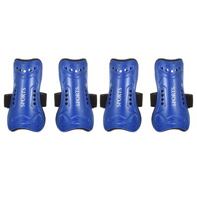 PATIKIL Soccer Shin Pads Size S, 4 Pack Breathable PVC Sport Guard for Youth, Blue