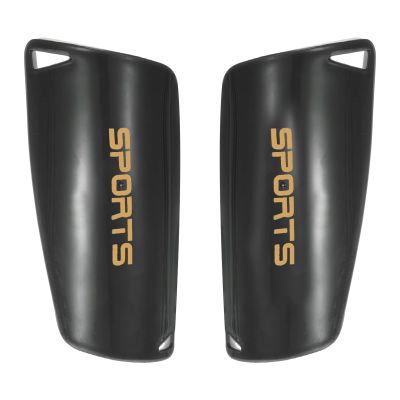 PATIKIL Size L Soccer Shin Pads, 2 Pack PVC Sport Protective Guard for Youth, Black