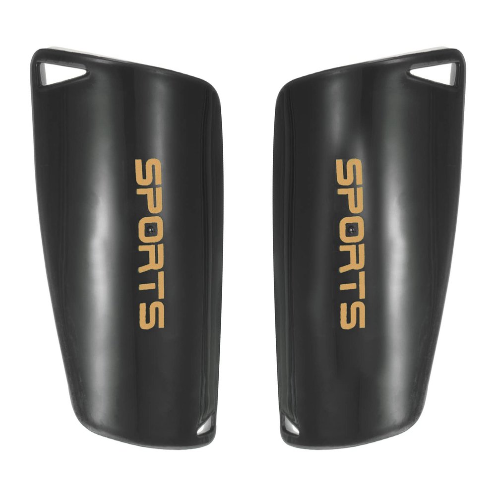 PATIKIL Size L Soccer Shin Pads, 2 Pack PVC Sport Protective Guard for Youth, Black