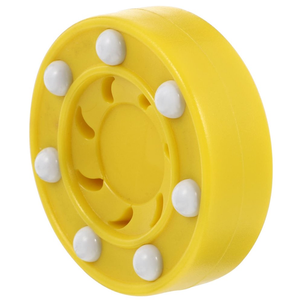 Roller Hockey Puck,Official Game Puck,Street Hockey Puck,Low Bounce Fast Glide Pegs Roller Hockey Game Puck Training Puck Dry Land Hockey Balls for Practicing(Yellow)