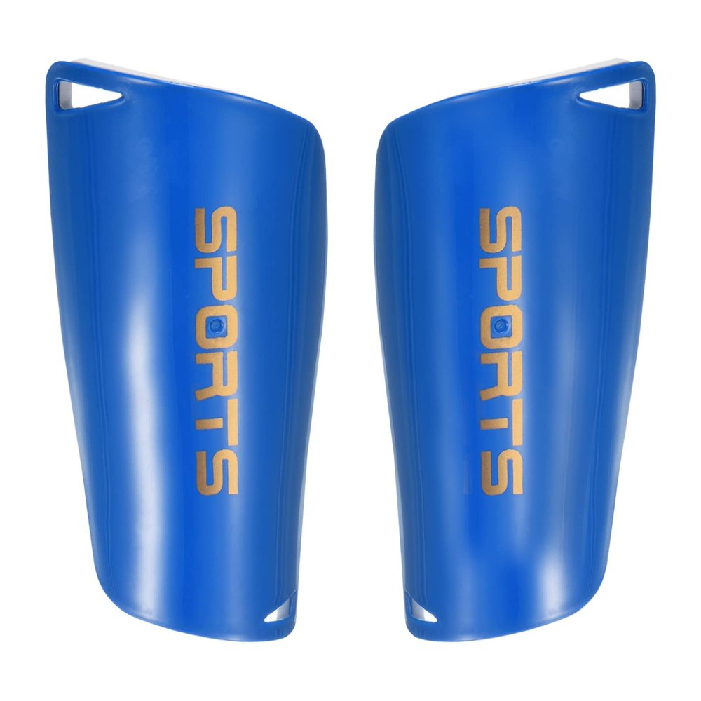 PATIKIL Size M Soccer Shin Pads, 2 Pack PVC Sport Protective Guard for Youth, Blue