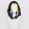 TO KU TOO YUO Cosplay Wig Future Black Golden Long Wig Heat Resistant Hair Wigs + Wig Cap view 3