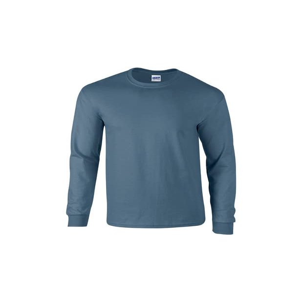 Gildan Men's G2400 Ultra Cotton Jersey Long Sleeve Tee Indigo Blue
