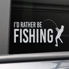I'd Rather Be Fishing Vinyl Decal Laptop Car Truck Bumper Window Sticker, 7.5" x 3.25", Gray view 1