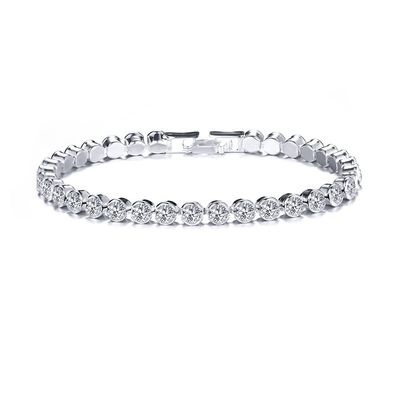 ZAHSY Cubic Zirconia Bracelet Tennis Bracelets for Women Link Silver Bracelet Silver Rhinestones Bracelet for Women Christmas Birthday Gifts