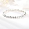 ZAHSY Cubic Zirconia Bracelet Tennis Bracelets for Women Link Silver Bracelet Silver Rhinestones Bracelet for Women Christmas Birthday Gifts view 2