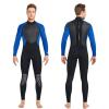 PRELGOSP Mens Womens Wetsuits, Full Length 3mm Back Zip Neoprene Wetsuit, Warm UV Protection Wet Suits for Scuba Diving, Spearfishing, Snorkeling, Surfing,Men Blue,3XL view 1