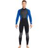 PRELGOSP Mens Womens Wetsuits, Full Length 3mm Back Zip Neoprene Wetsuit, Warm UV Protection Wet Suits for Scuba Diving, Spearfishing, Snorkeling, Surfing,Men Blue,3XL view 2