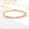ZAHSY Gold Tennis Bracelet Cubic Zirconia Bracelets for Women Rhinestone Tennis Bracelets for Women Birthday Christmas Gifts Gold Chain Link Bracelet view 3