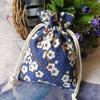 Only My Live Home Natural Cotton bronzing Printed Jewelry Gift Bags Drawstring Pouches Chinese Small Fabric Storage Pouch with Lined (blue (2 pcs)) view 1