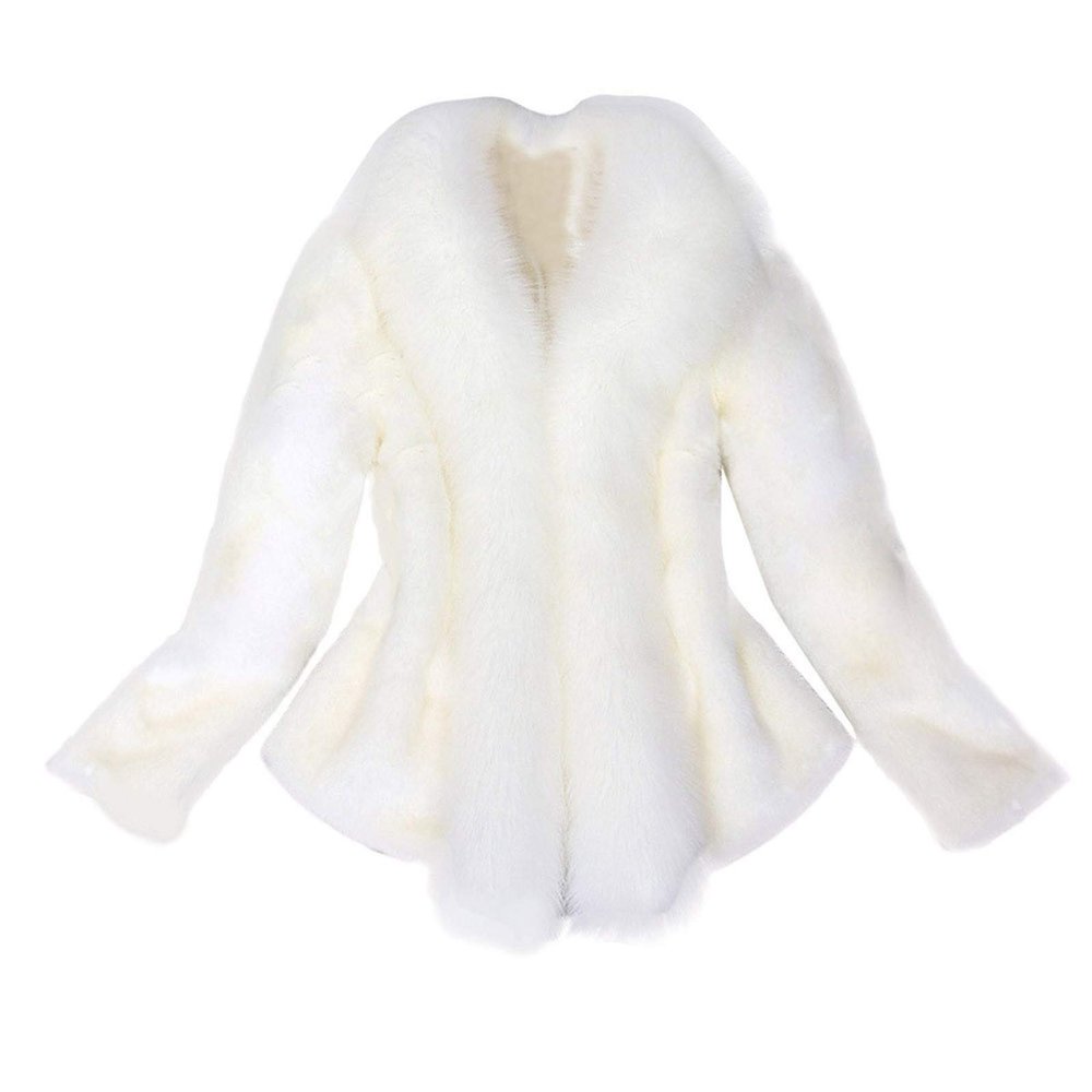 XUNRYAN Women Cropped Luxury Winter Warm Fluffy Faux Fur Short Coat Jacket Parka Cardigan Open Front Cape 90s Outfits