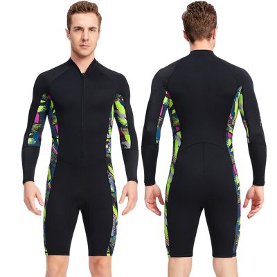 PRELGOSP Wetsuit for Men 1.5mm Neoprene Shorty Wetsuits Front Zip Stretch Wet Suit for Watersports, Paddleboarding, Sailing,Black,M