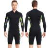 PRELGOSP Wetsuit for Men 1.5mm Neoprene Shorty Wetsuits Front Zip Stretch Wet Suit for Watersports, Paddleboarding, Sailing,Black,M view 1