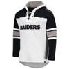 47 Men's Las Vegas Raiders Heather Gray Gridiron Lace-Up Pullover Hoodie view 2