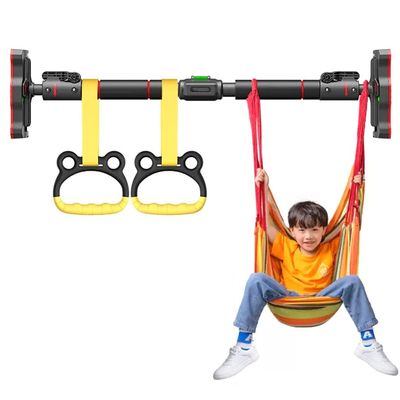 BCPPO Chin Up Bar Portable Door Frame Pull Up Bar, Wall Mounted Fitness Horizontal Bar with Kids Rings and Swing, Adjustable/Safety Non-Slip/Load 250kg (Size : 95-135CM)