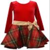 Bonnie Jean Girls 2T-16 Christmas Holiday Velvet Drop Waist Style Dress Green,red view 1