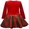Bonnie Jean Girls 2T-16 Christmas Holiday Velvet Drop Waist Style Dress Green,red view 2