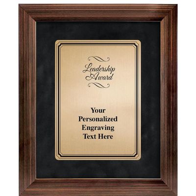 10 3/8" x12 3/8" Leadership Award Frame Plaque, Personalized Bronze Paradigm Frame Award with Your Text On Gold Metal Plate Prime