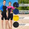 PRELGOSP Shortie Wetsuit Ladies Mens 1.5mm Front Zip Neoprene Wetsuits One Piece Short Sleeve Wet Suit Swimwear Warm Diving Snorkeling Surfing,Men Blue,M view 4