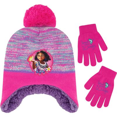 Disney Girls Toddler Winter Hat and Mittens Set Ages 2-4 Or Encanto Hat and Kids Gloves Set for Ages 4-7