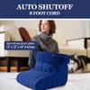 Thermee Micro Flannel Heated Foot Warmer, Sherpa Fleece, 2-Hour Safety Shut-Off, Electric Foot Heater for Women & Men, Foot Warmers for Feet, Heated Slippers, Under Desk Foot Warmer-Sapphire view 3