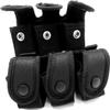 2 Pack Cordura Nylon Triple Speedloader Pouch for Belts, 9mm 22 38 357 40 41 44 45, 5-6-7 Shots view 1