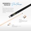PEARSON Cues Prestige Series Pool Cue  58 Maple Wood, Low-Deflection Shaft, Quick Release Joint | Professional Billiard Stick for Serious Players & Tournament Play, 18 Oz. Black, Maple, Green view 2
