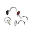 Pierced Owl 20GA F136 Implant Grade Titanium CZ Crystal Marquise Nose Screw (Aurora Borealis) view 3