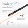 Pearson Cues Prestige Series Pool Cue  58 Maple Wood, Low-Deflection Shaft, Quick Release Joint | Professional Billiard Stick for Serious Players & Tournament Play, 19 Oz Dark Grey, Red Trim on Wood view 2