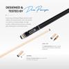 PEARSON Cues Prestige Series Pool Cue  58 Maple Wood, Low-Deflection Shaft, Quick Release Joint | Professional Billiard Stick for Serious Players & Tournament Play, 21 Oz. Black, Maple and Blue view 2
