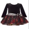 Bonnie Jean Girls 2T-16 Christmas Holiday Velvet Drop Waist Style Dress Black/Red/Silver view 1