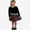 Bonnie Jean Girls 2T-16 Christmas Holiday Velvet Drop Waist Style Dress Black/Red/Silver view 3