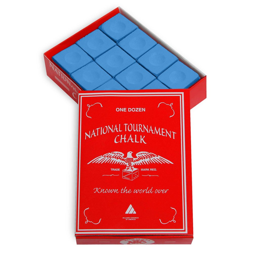 Silver Cup National Tournament Pool cue Billiard Premium Chalk - ONE Dozen (Tournament Blue)