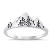 Mountains & Trees Nature Ring New 925 Sterling Silver Wilderness Band Size 9 view 1