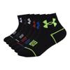 Under Armour Baby Boys Multi Pack Basic Essential Quarter Socks, Black Logo, 2T-4T view 1