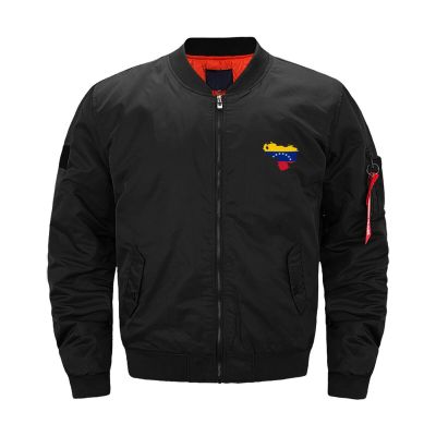 Flag Map of Venezuela Men's Bomber Jacket Thicken Windbreakers Softshell Jacket Outdoor Coat M