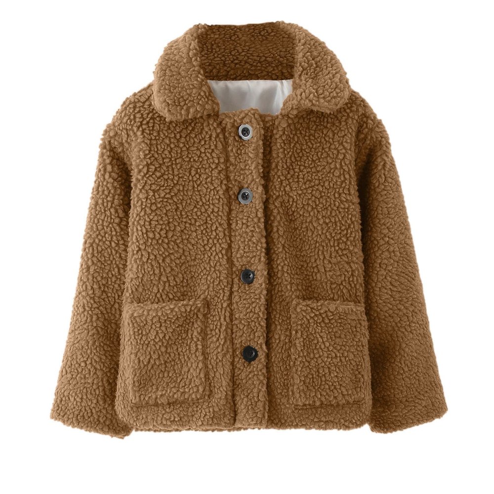 Toddler Boys Girls Coat Winter Windproof Thicken Coat Jacket Child Warm Fleece Button Outerwear (Coffee, 2-3 Years)