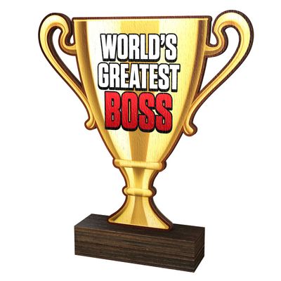 Trophy Monster World's Greatest Boss Wood Trophy Awards ECO Friendly Acupw 2022| Free Engraving and Delivery | 3 Sizes
