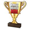 Trophy Monster World's Greatest Boss Wood Trophy Awards ECO Friendly Acupw 2022| Free Engraving and Delivery | 3 Sizes view 1