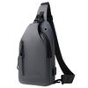 Hjkiopc Waterproof Sling Bags Mens Anti-theft Shoulder Crossbody Backpack with USB Charging Port& Headphone,Outdoor Lightweight Bag (Grey) view 1